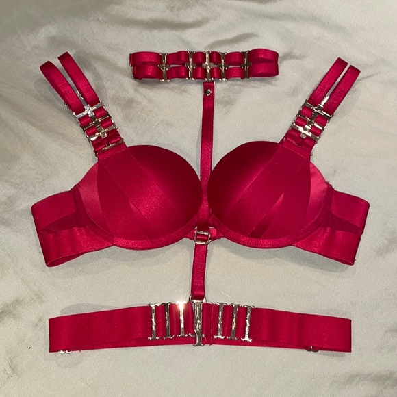 ♥️BNWOT HB™ ☆Samantha☆ 32B w/ Matching Choker Harness 3-in-1 Looks 2-Piece SET♥️ - Picture 7 of 13